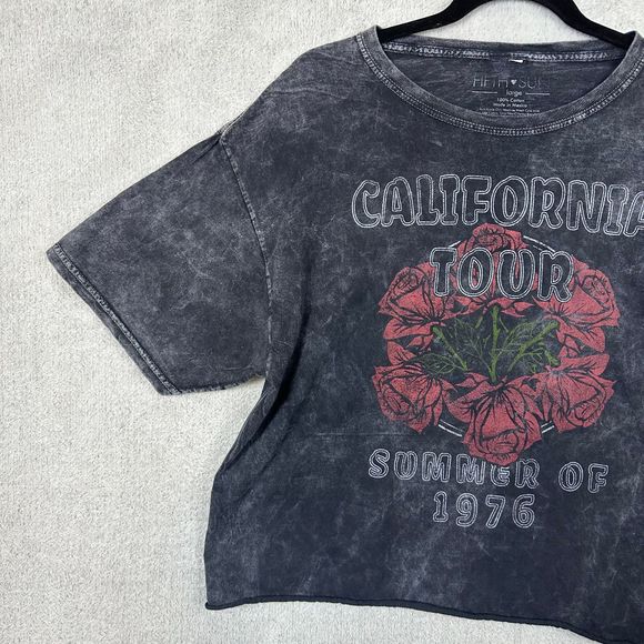 Fifth Soul Womens Size L California Tour Summer of 1976 Acid Wash Cropped Top - Picture 5 of 9